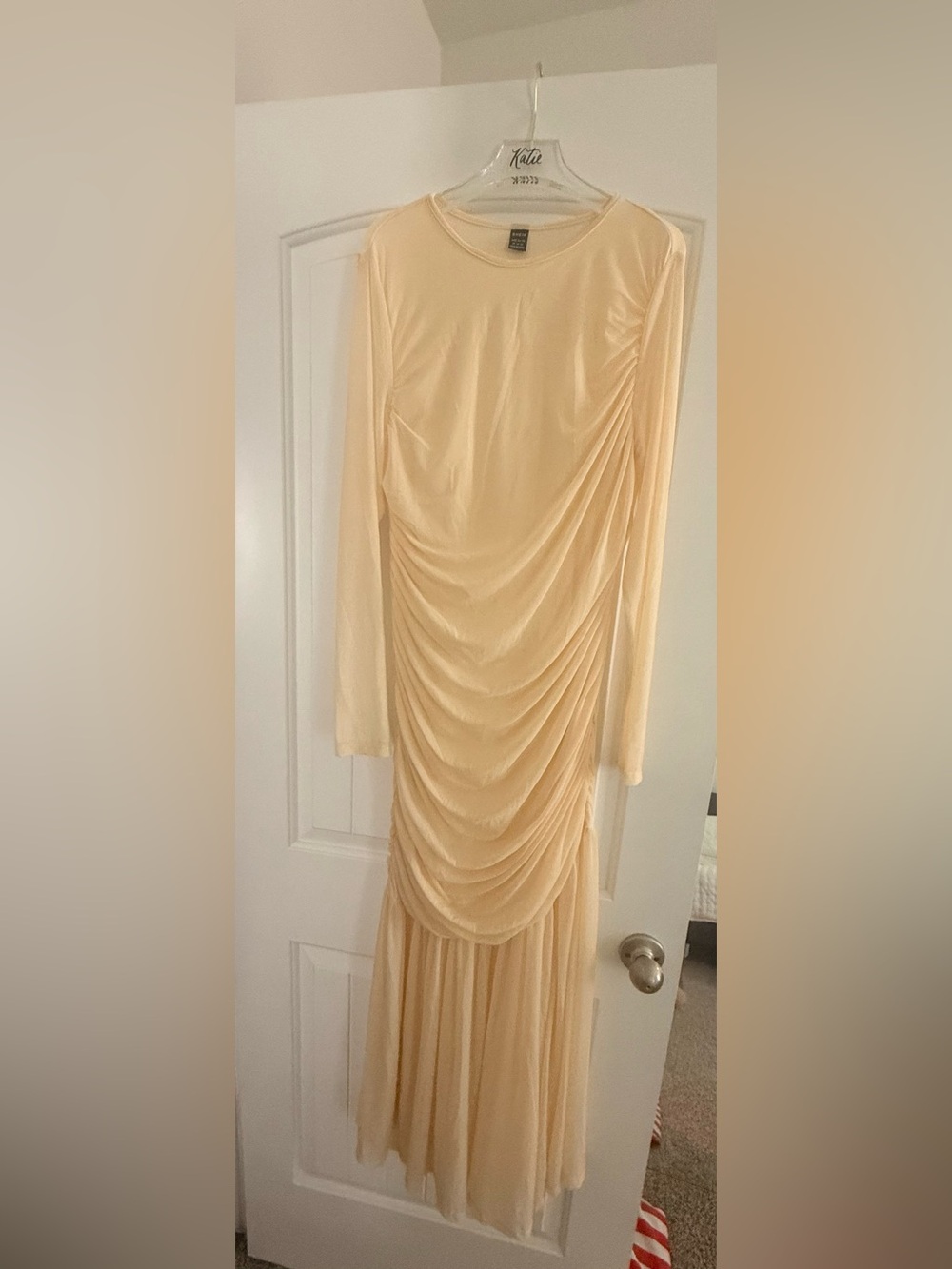 Maternity: ButterCream Long Sleeve Draped Maxi Dress